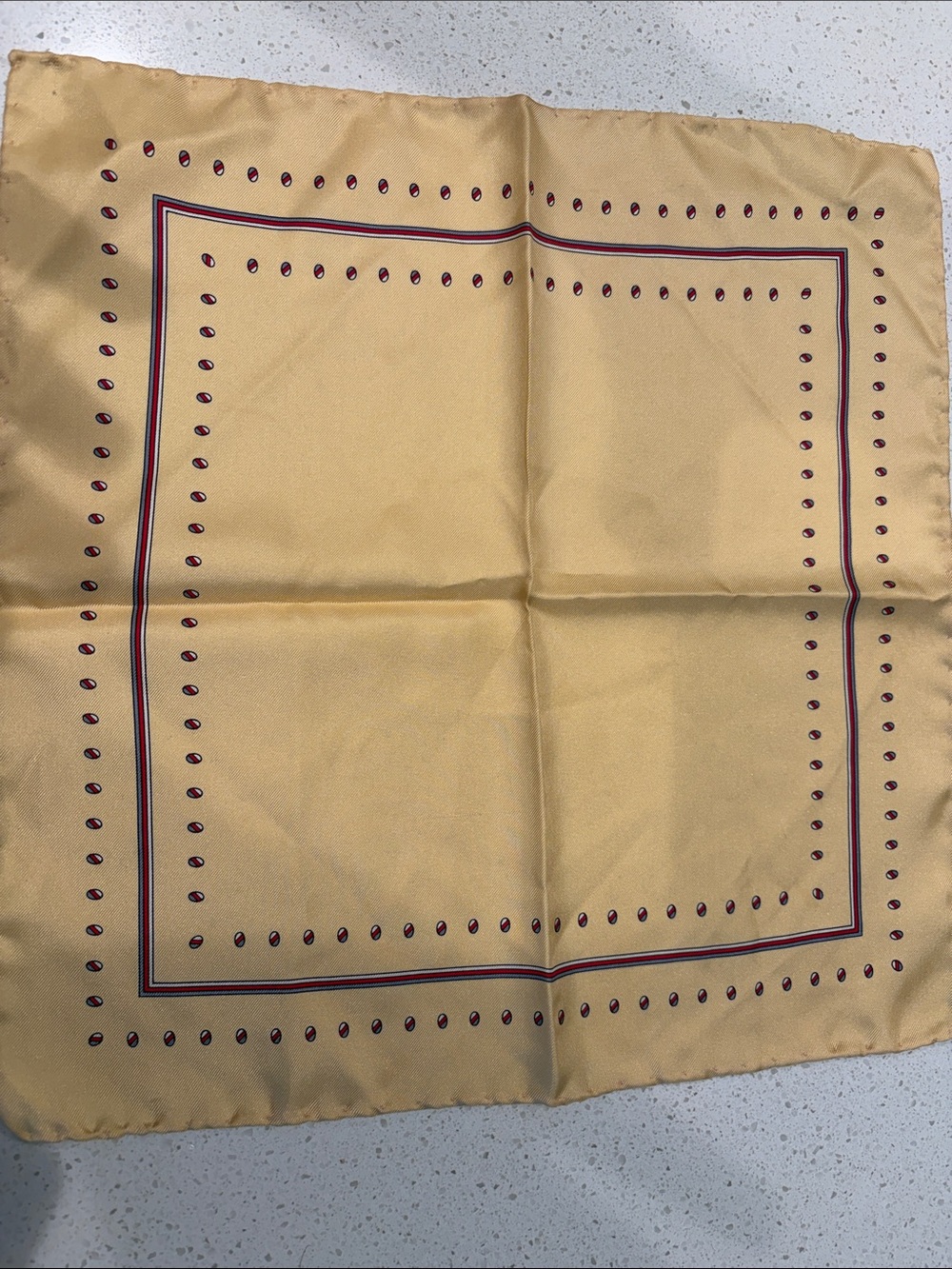 Italian Shoemakers Gold and Burgundy Pocket Square